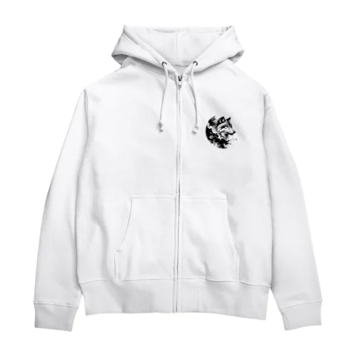 月下の狼 Zip Hoodie