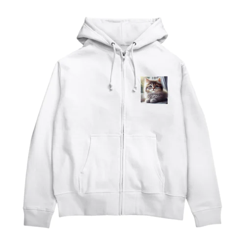 子猫のキャラクターグッズです。 Zip Hoodie