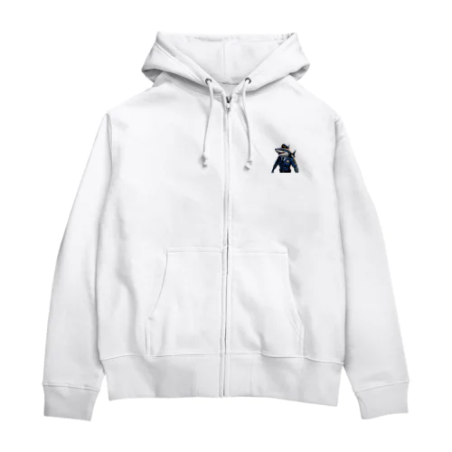 海の守護者：クールな警察鮫 Zip Hoodie