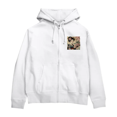 美しい日本女性のグッズ Zip Hoodie