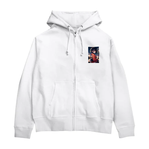 浴衣の可愛い女の子 Zip Hoodie