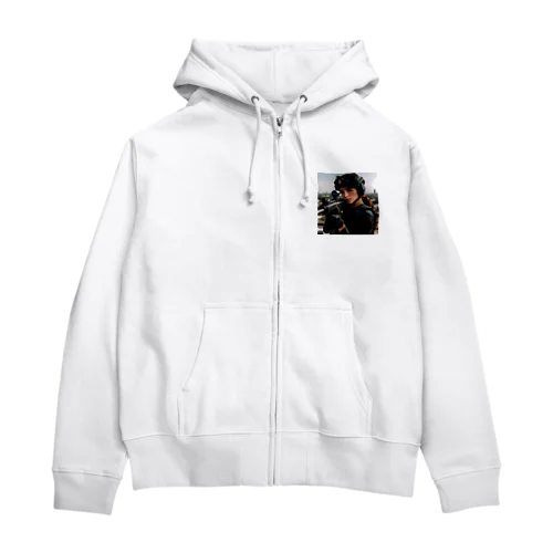 女性特殊部隊スナイパー Zip Hoodie