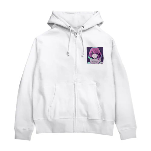 近未来美少女「オッドアイ」 Zip Hoodie