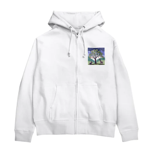 りんごの木の下で❤️ Zip Hoodie