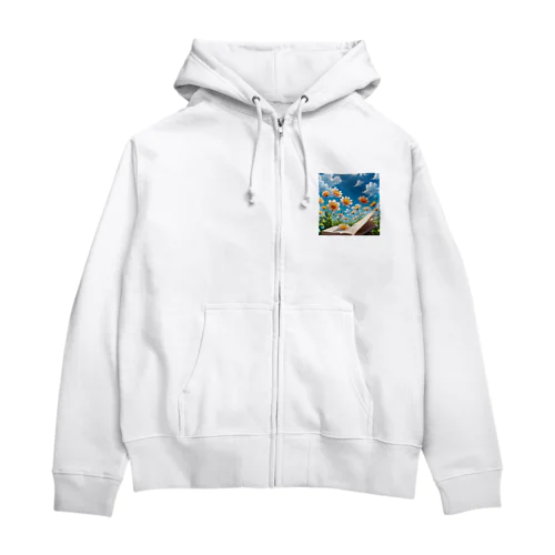 文字から咲いた花 Zip Hoodie