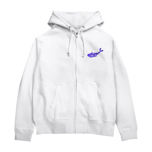 トライバルクジラ Zip Hoodie