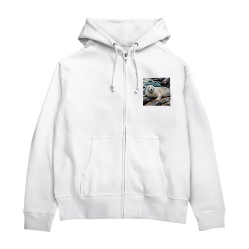 アザラシのこの表情ｗ Zip Hoodie