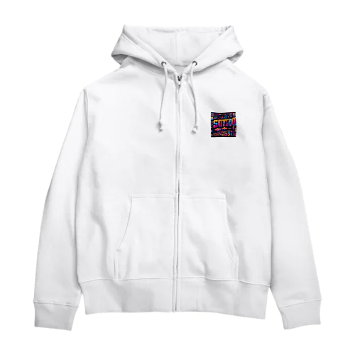 1980年代のレトロフォント Zip Hoodie