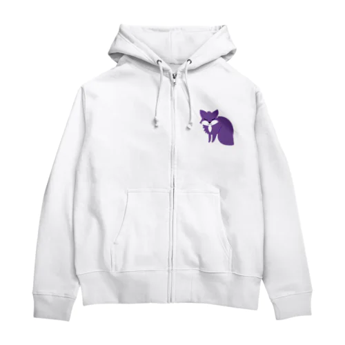 紫キツネ Zip Hoodie