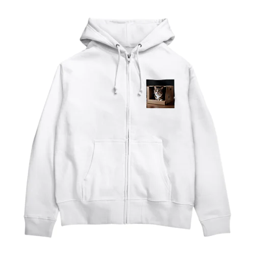 ダンボール猫 Zip Hoodie