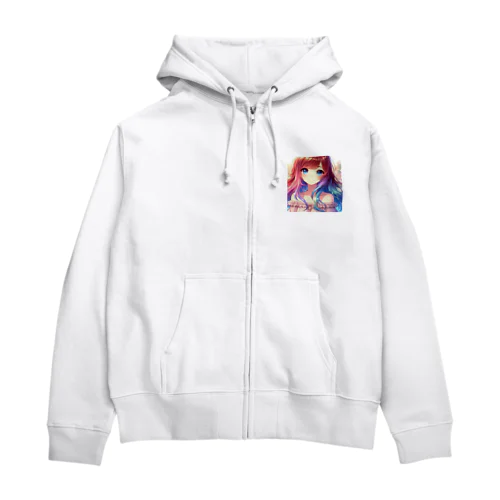 優しく微笑む少女💞 Zip Hoodie