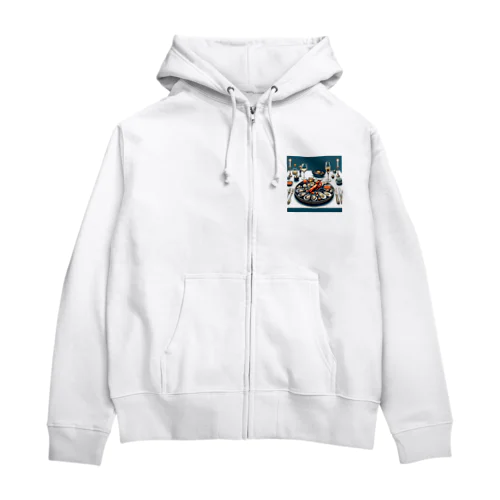 高価な海鮮ディナー Zip Hoodie