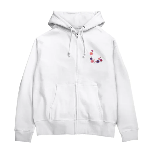 美しいコスモスの花❀ Zip Hoodie