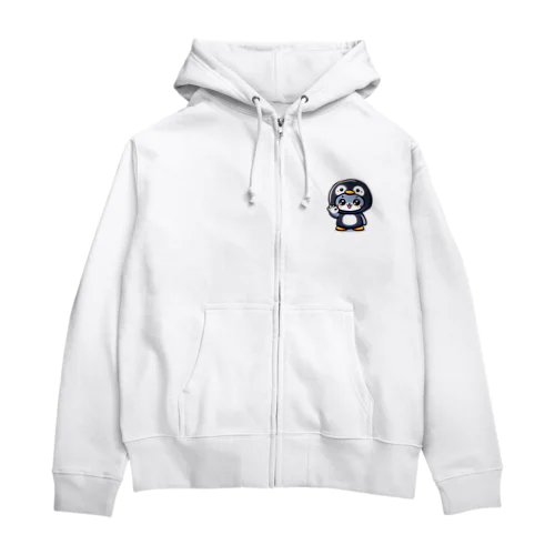 OKサイン着ぐるみネコ Zip Hoodie