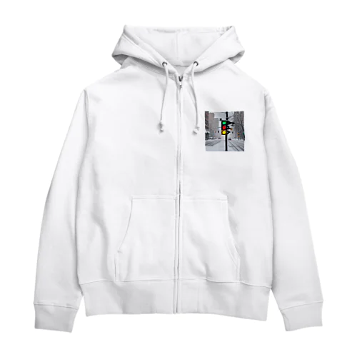 「とある国の冬の信号」 Zip Hoodie