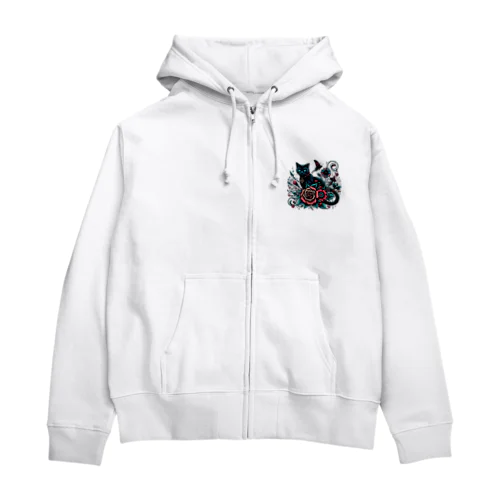 猫×蝶 Zip Hoodie