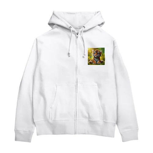 かわいい虎 Zip Hoodie