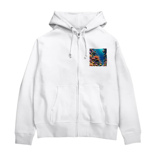 蒼いサンゴ礁 Zip Hoodie