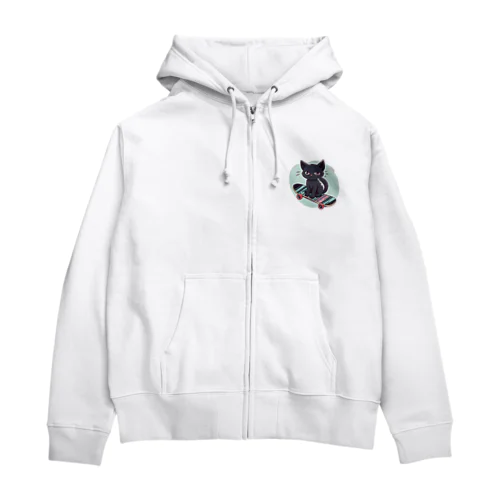 スケボーネコ Zip Hoodie