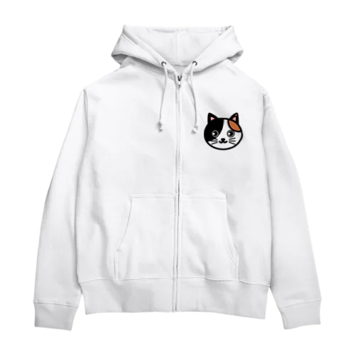 三毛猫アイコン Zip Hoodie