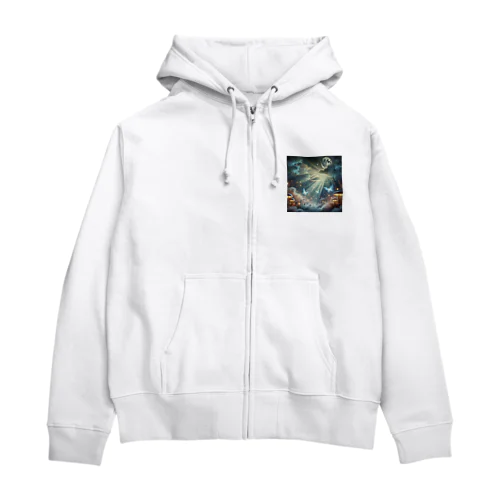 光舞う月夜の森 Zip Hoodie