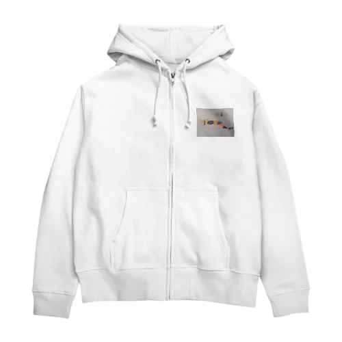 三毛猫絵画 Zip Hoodie