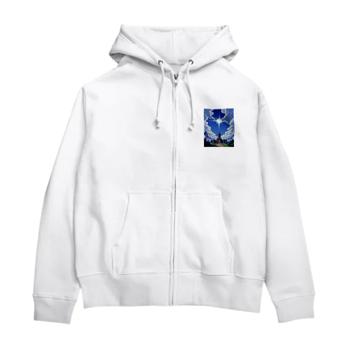 青空と城壁 1-2-250301 Zip Hoodie