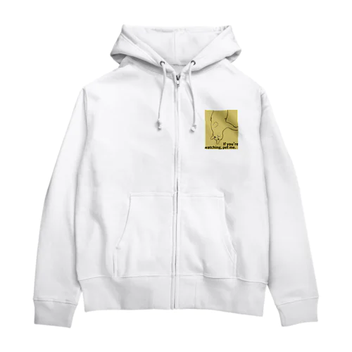 見てるなら撫でて#マスタード Zip Hoodie