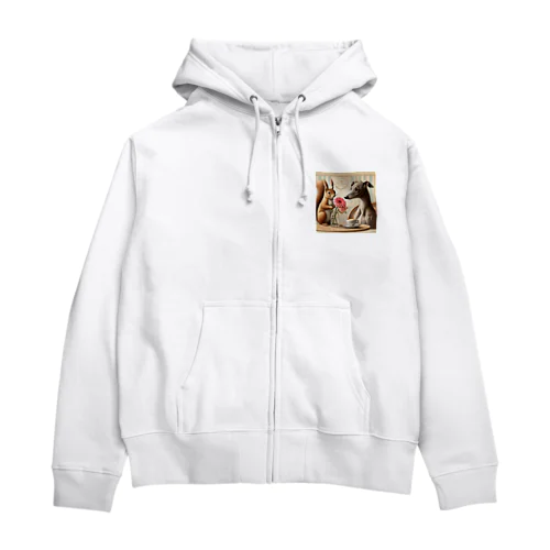 Tartagliaの午後 – リスくんとイタグレさん Zip Hoodie