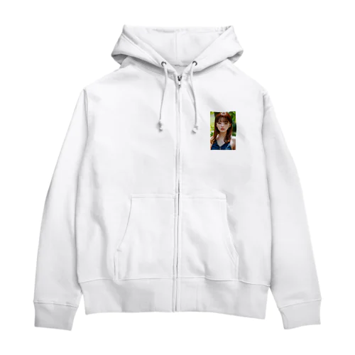 未来少女カラーズ　茶 Zip Hoodie