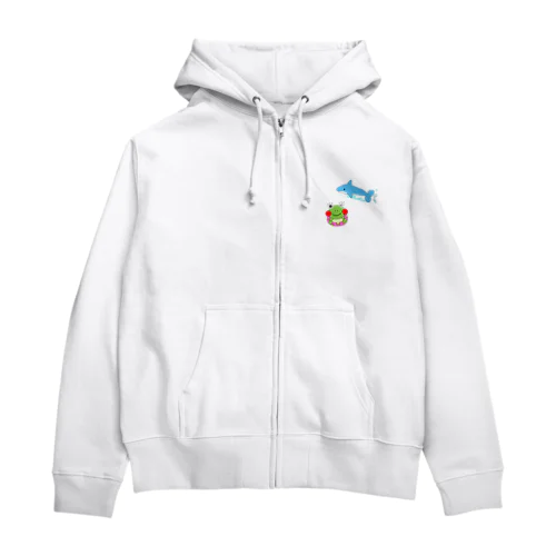 イルカとかえるさん Zip Hoodie