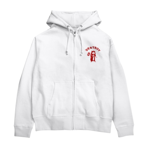 ピコピコハンマーねずみ かわいい破壊者 動物イラスト（R） Zip Hoodie