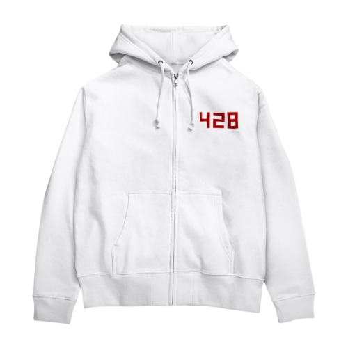 ただの偶数・赤（428） Zip Hoodie