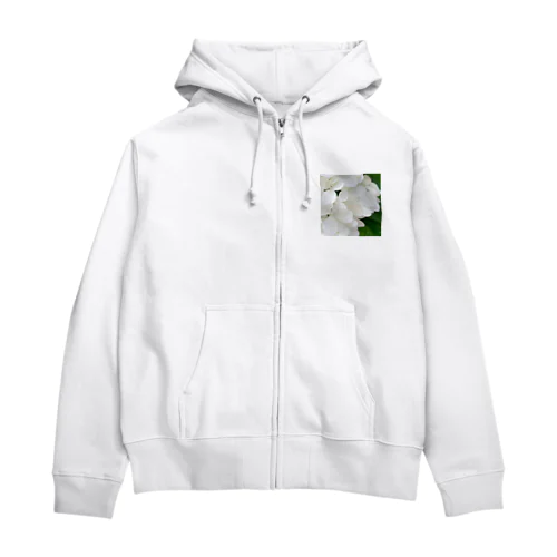 白紫陽花から落ちる雫 Zip Hoodie