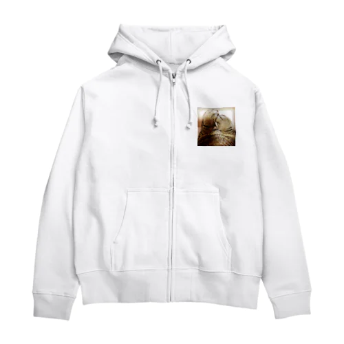 猫 チョコの手 Zip Hoodie