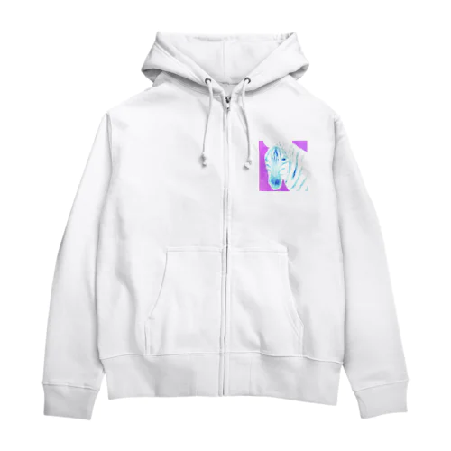 ピンクシマウマ Zip Hoodie