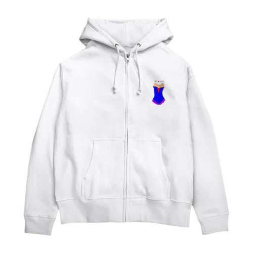 新体操ガールグッズ 手書き風レオタード③  Zip Hoodie