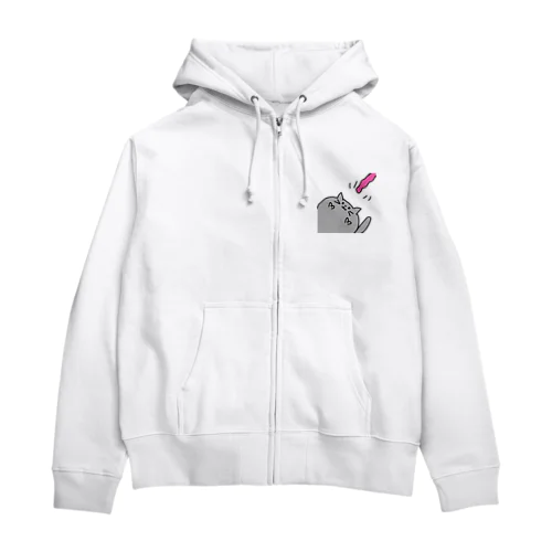 ねこじゃらしが取りたいデブにゃん Zip Hoodie