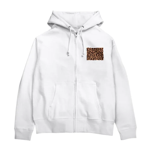 レオパード Zip Hoodie