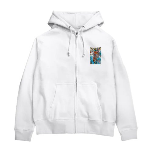 錦鯉滝登り Zip Hoodie