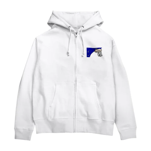 クーラーから宇宙に旅立つねこです Zip Hoodie