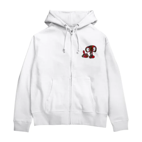 中指おったてるドクロ Zip Hoodie