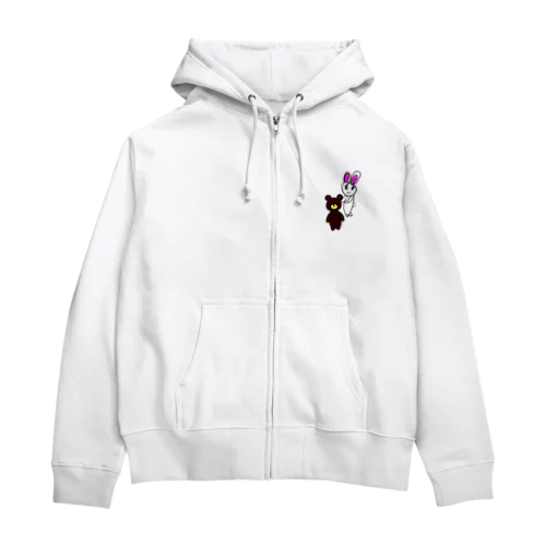 娘の絵シリーズ～rabbit＆bear～ Zip Hoodie