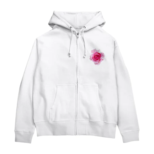 【ロマンスキザ】ピンクの薔薇 Zip Hoodie