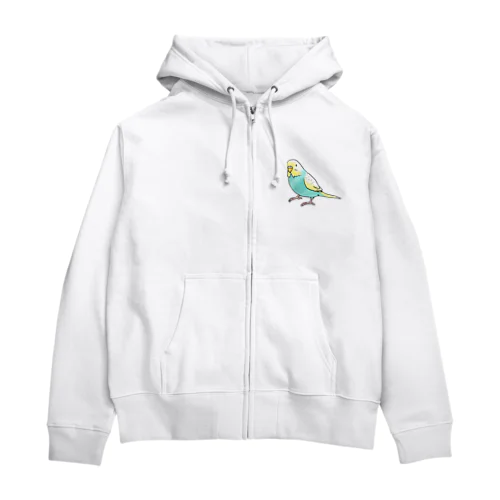 ごきげんセキセイインコ【まめるりはことり】 Zip Hoodie