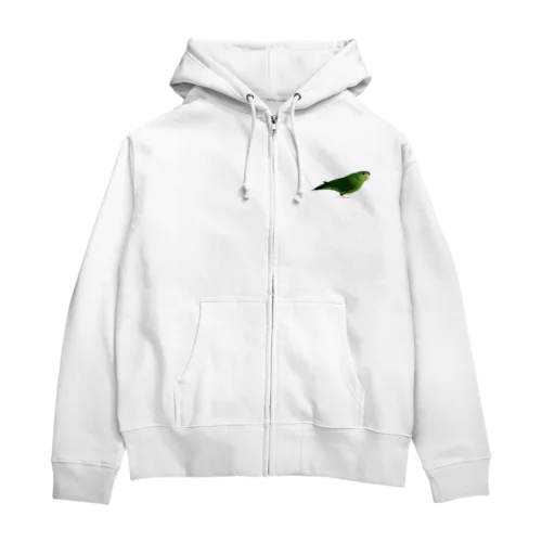 サザナミインコ　グリーン【まめるりはことり】 Zip Hoodie