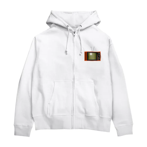 レトロな昭和の可愛いテレビのイラスト Zip Hoodie