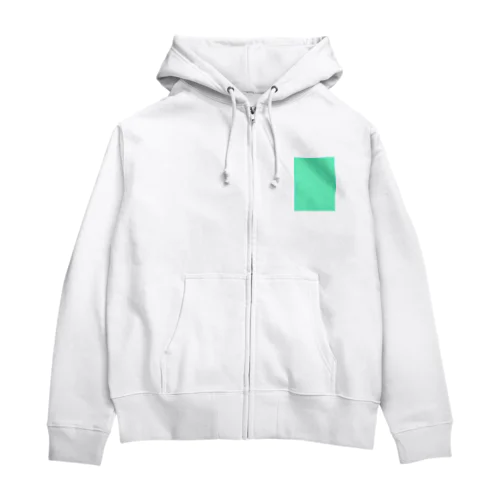 エメラルドグリーン　長方形 Zip Hoodie