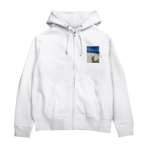 海辺のピンクフラワーちゃん Zip Hoodie