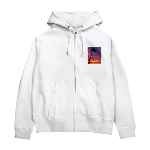 sunsetヤシの木 Zip Hoodie